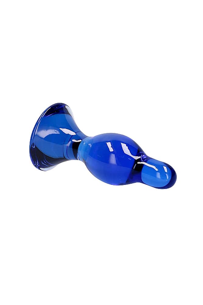 Shots Toys - Chrystalino - Classy Glass Butt Plug - Blue - Stag Shop