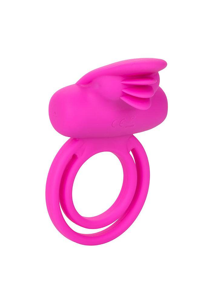 Cal Exotics - Rechargeable Dual Clit Flicker Cock Ring - Pink - Stag Shop