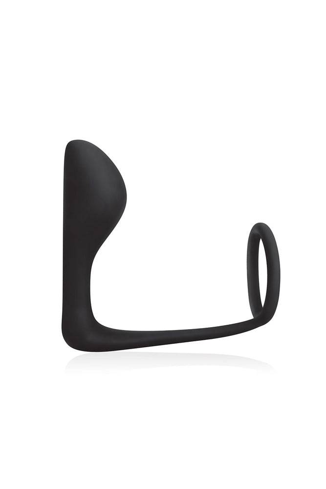 Electric Eel - Blue Line - Cock Ring With P-Spot Plug - Black - Stag Shop