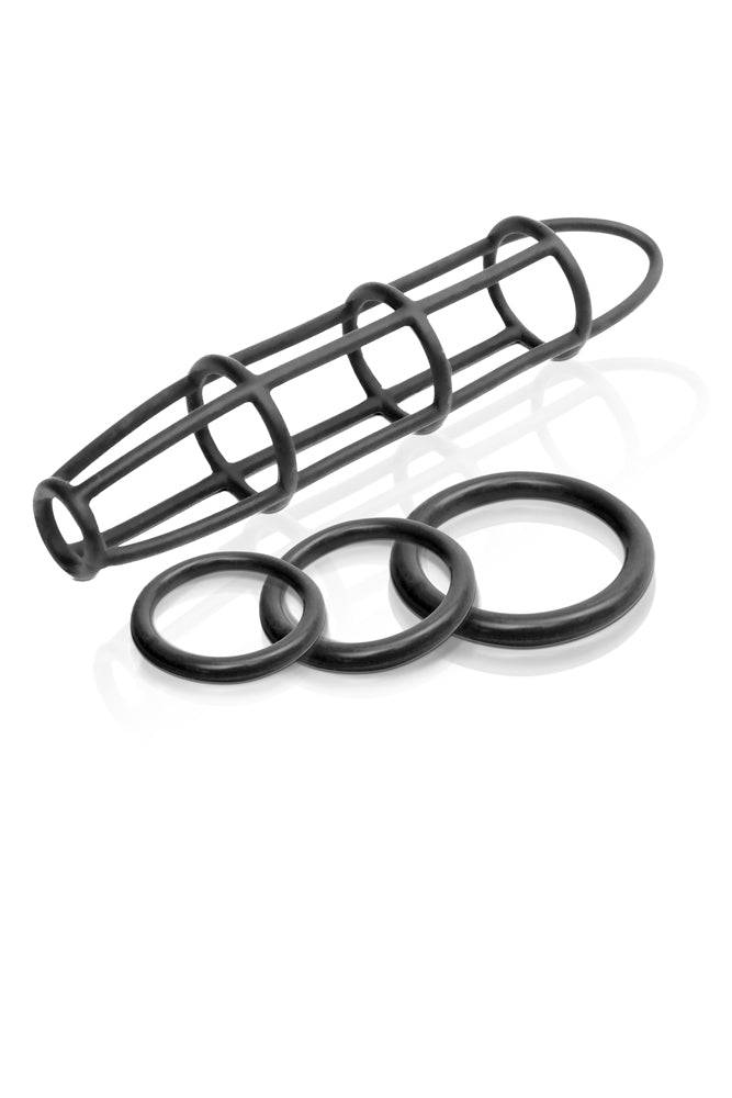 Pipedream - Fetish Fantasy Elite - Silicone Cockcage and Ring Set - Black - Stag Shop