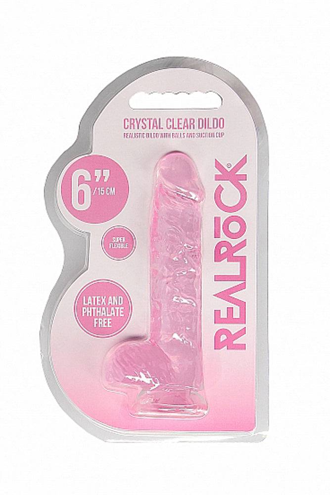 Shots Toys - Real Rock - 6-inch Crystal Clear Dildo - Assorted - Stag Shop