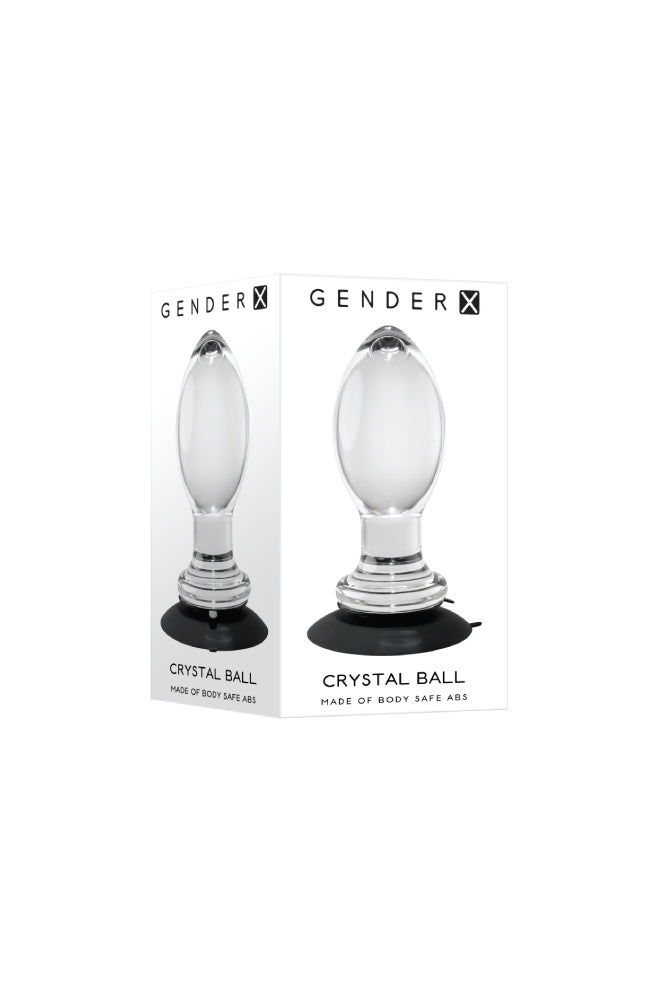 Gender X - Crystal Ball Butt Plug with Suction Cup - Clear - Stag Shop