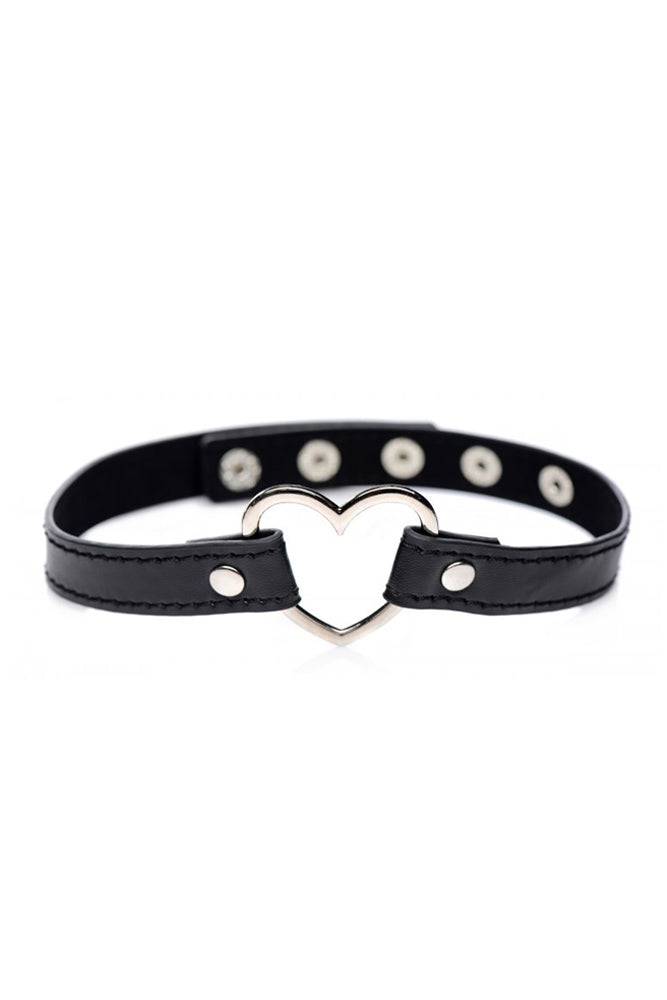 XR Brands - Master Series - Dark Heart Chrome Heart Choker - Black - Stag Shop