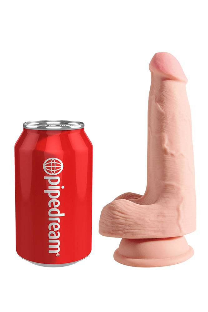 Pipedream - King Cock Plus - Triple Density Realistic Dildo With Balls - 5 Inch - Beige - Stag Shop