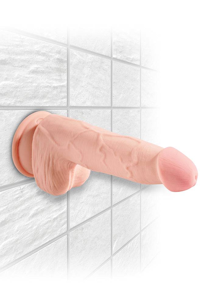 Pipedream - King Cock Plus - Triple Density Realistic Dildo With Balls - 5 Inch - Beige - Stag Shop
