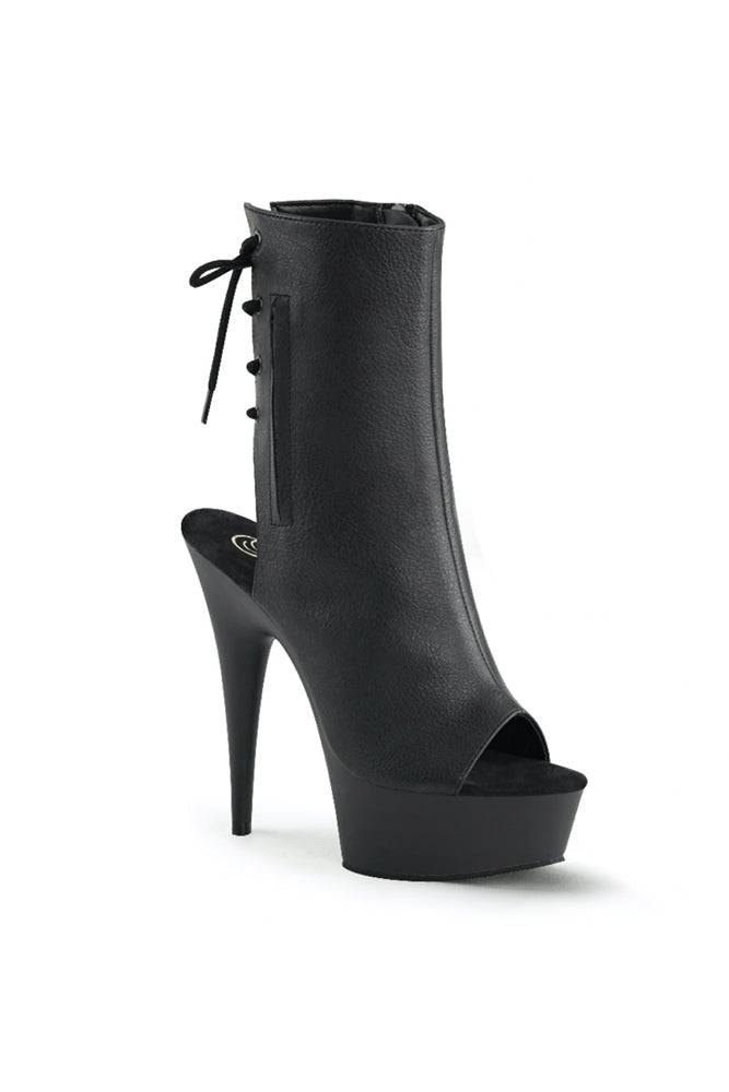 Pleaser USA - Delight 6 Inches Pleather Stiletto Boot - Black - Stag Shop