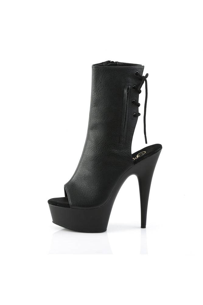 Pleaser USA - Delight 6 Inches Pleather Stiletto Boot - Black - Stag Shop