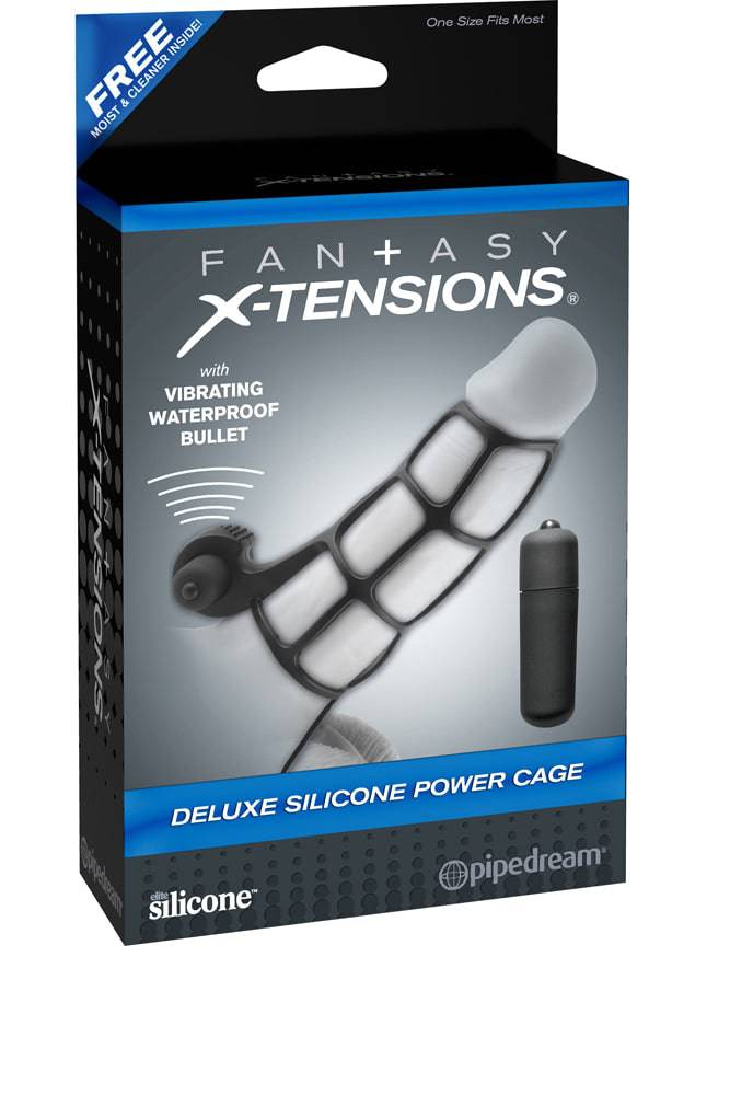 Pipedream - Fantasy X-tensions - Deluxe Silicone Power Cage - Vibrating Cock Cage - Stag Shop