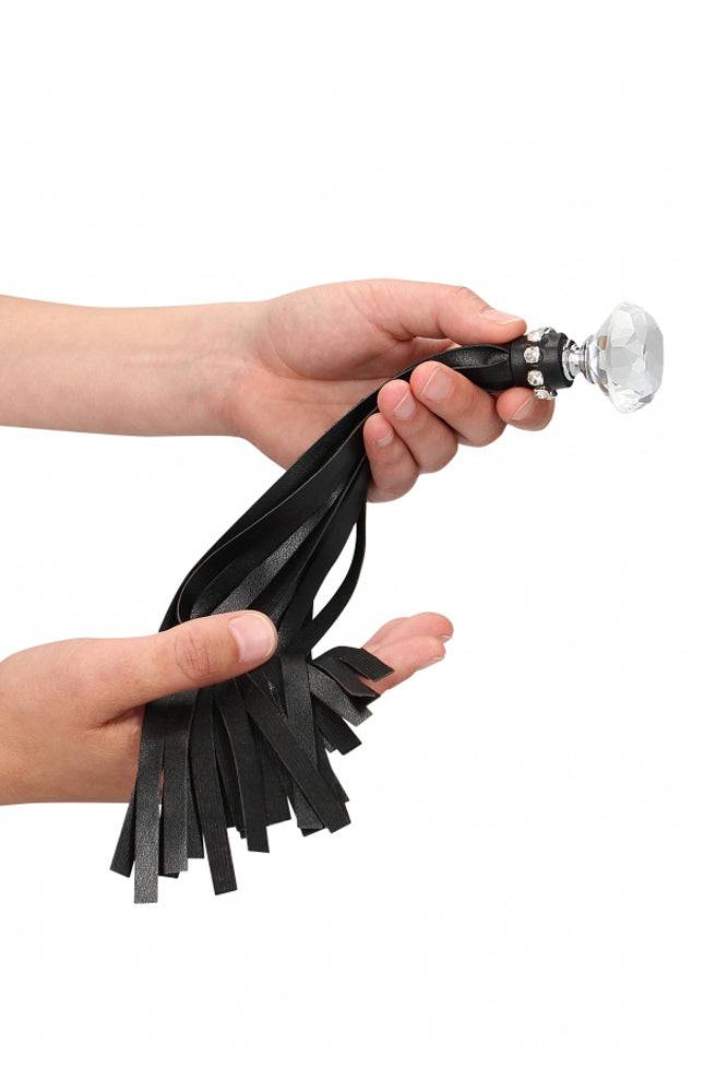 Ouch by Shots Toys - Diamond Studded Whip - Black - Stag Shop