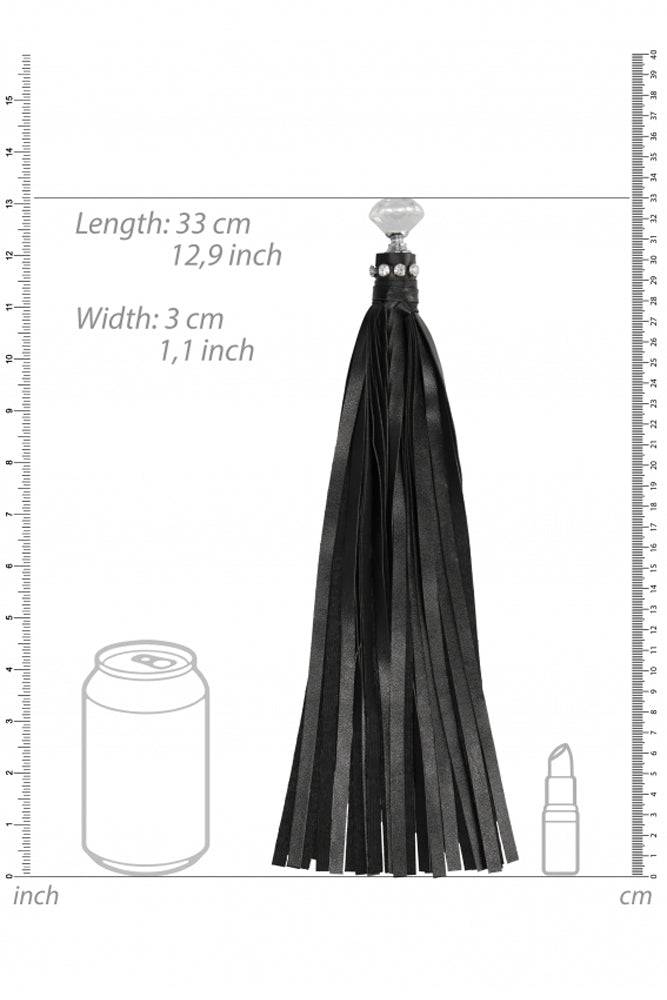 Ouch by Shots Toys - Diamond Studded Whip - Black - Stag Shop