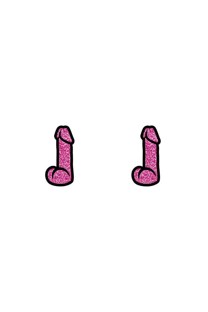 Wood Rocket - Glitter Dildo Earrings - Pink - Stag Shop