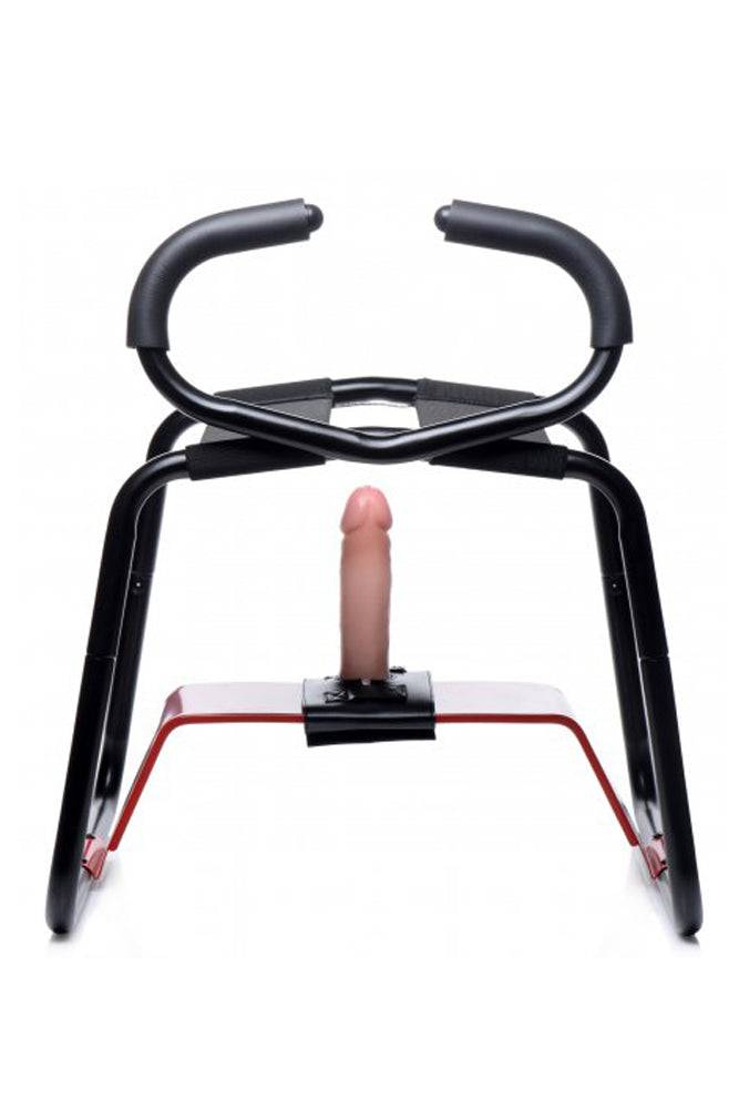 XR Brands - Lovebotz - Bangin Bench EZ Ride Sex Stool With Handles - Black/Red - Stag Shop