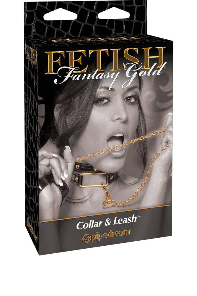Pipedream - Fetish Fantasy Gold - Collar & Leash Set - Gold/Black - Stag Shop