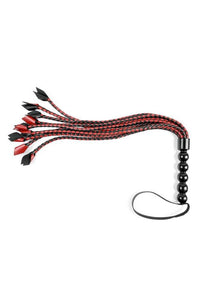 Thumbnail for Sportsheets - Saffron Braided Flogger - 24 Inch - Black/Red - Stag Shop