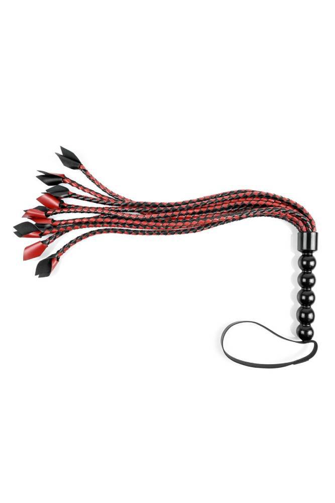 Sportsheets - Saffron Braided Flogger - 24 Inch - Black/Red - Stag Shop