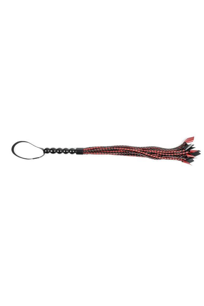 Sportsheets - Saffron Braided Flogger - 24 Inch - Black/Red - Stag Shop