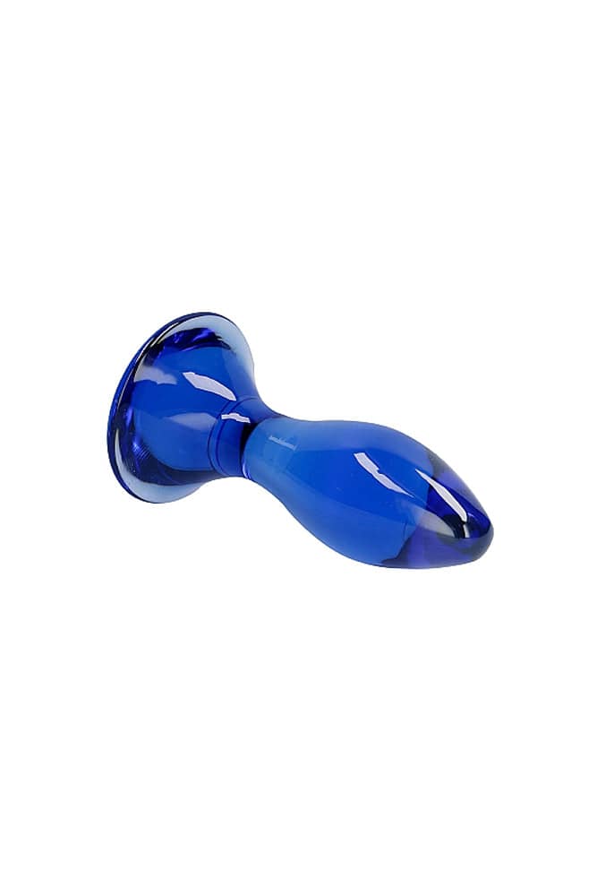 Shots Toys - Chrystalino - Follower Glass Butt Plug - Blue - Stag Shop