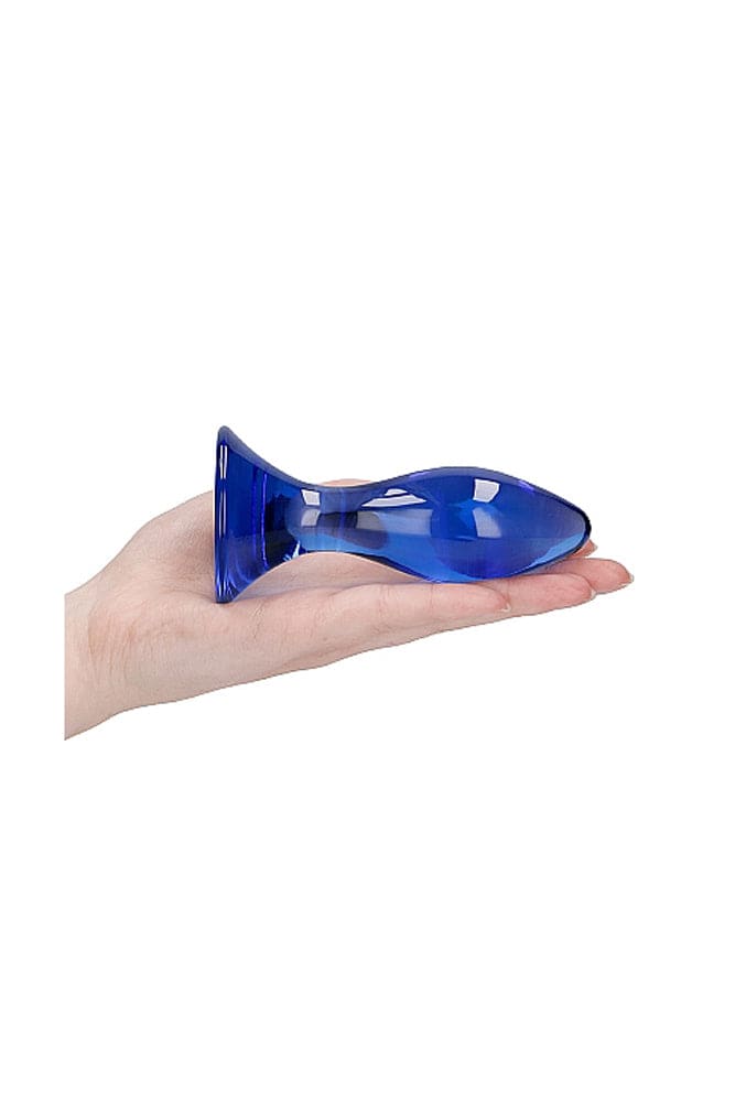 Shots Toys - Chrystalino - Follower Glass Butt Plug - Blue - Stag Shop