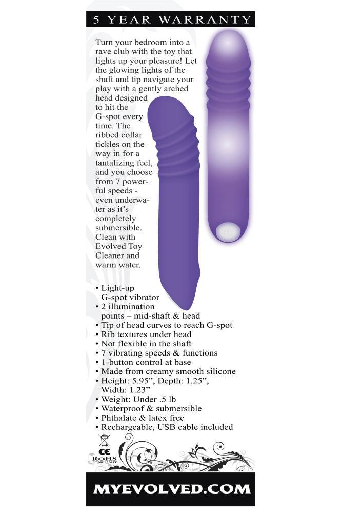 Evolved - G-Rave - Light Up G Spot Vibrator - Purple - Stag Shop