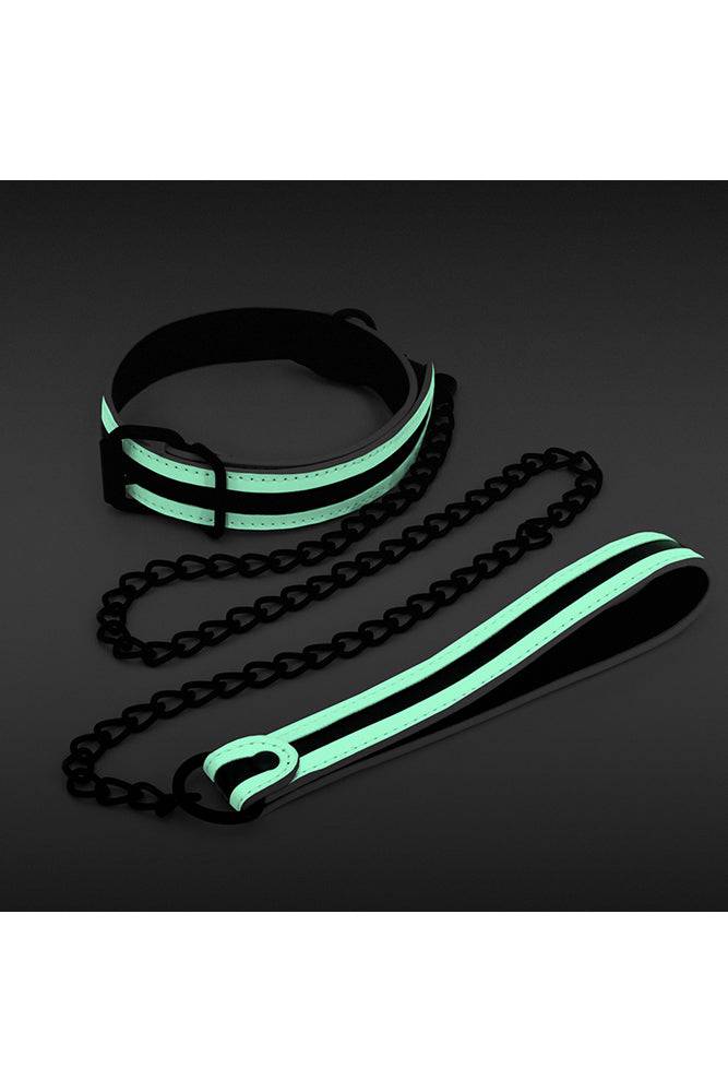 NS Novelties - GLO Bondage - Collar & Leash - Stag Shop