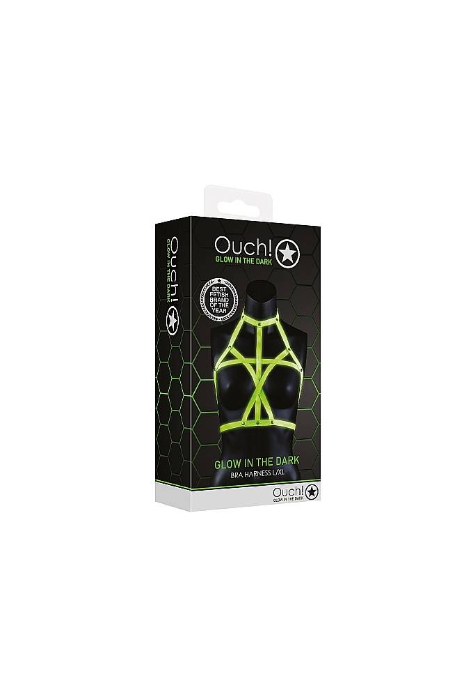 Ouch by Shots Toys - Bra Harness - Glow in the Dark - Stag Shop