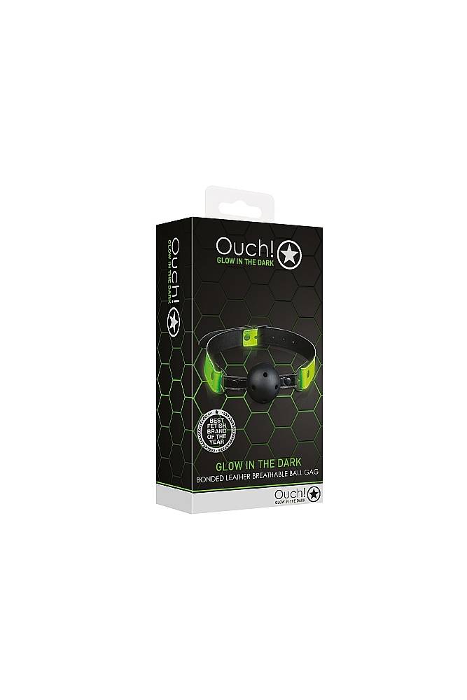 Ouch by Shots Toys - Breathable Ball Gag - Glow in the Dark - Stag Shop