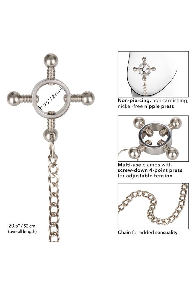 Cal Exotics - Nipple Grips - 4-Point Nipple Press With Chain - Stag Shop