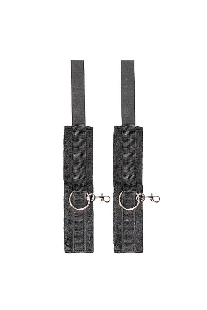 Ouch by Shots Toys - Black & White - Velcro Hogtie with Hand & Ankle Cuffs - Black - Stag Shop