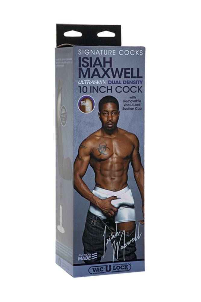 Doc Johnson - Signature Cocks - Isiah Maxwell - 10 Inch Cock with Removable Suction Cup - Stag Shop