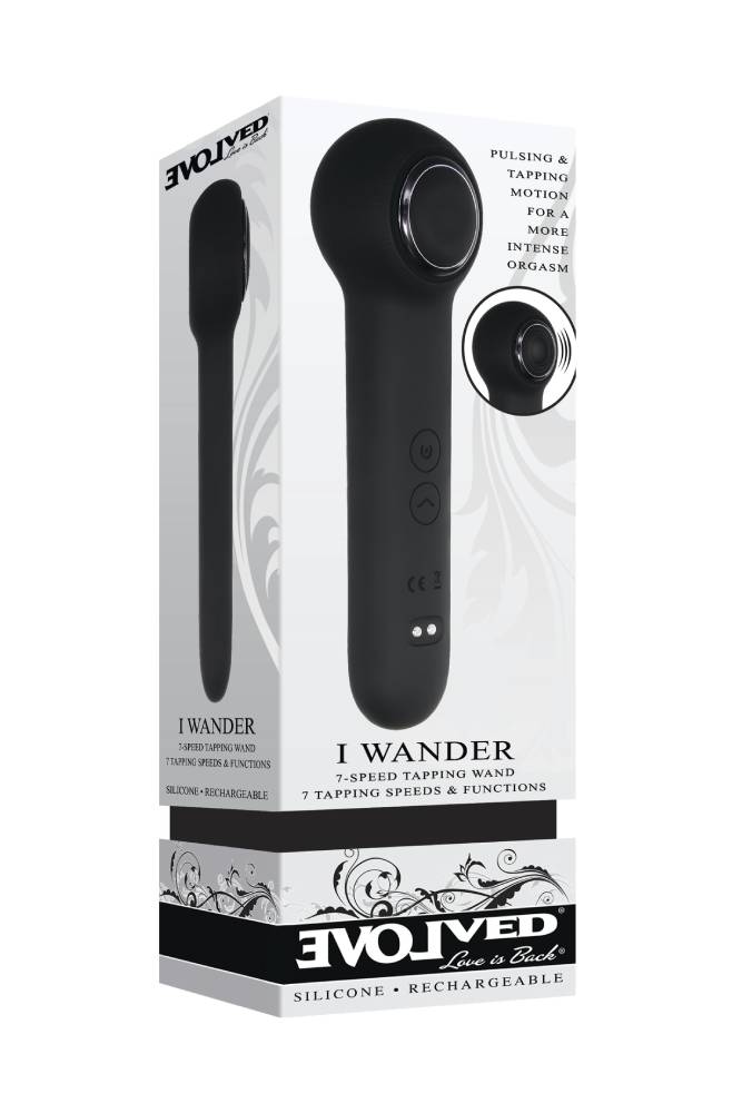Evolved - I Wander Tapping Wand Vibrator - Black - Stag Shop