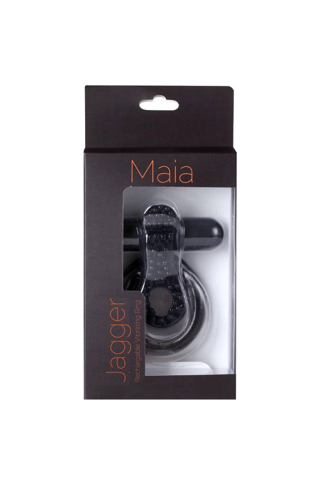 Maia Toys - Jagger Rechargeable Vibrating Cock Ring - Black - Stag Shop