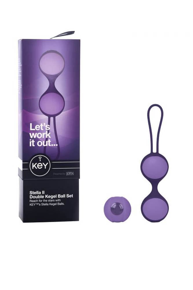 Jopen - Key - Stella II Double Kegel Ball Set - Purple - Stag Shop