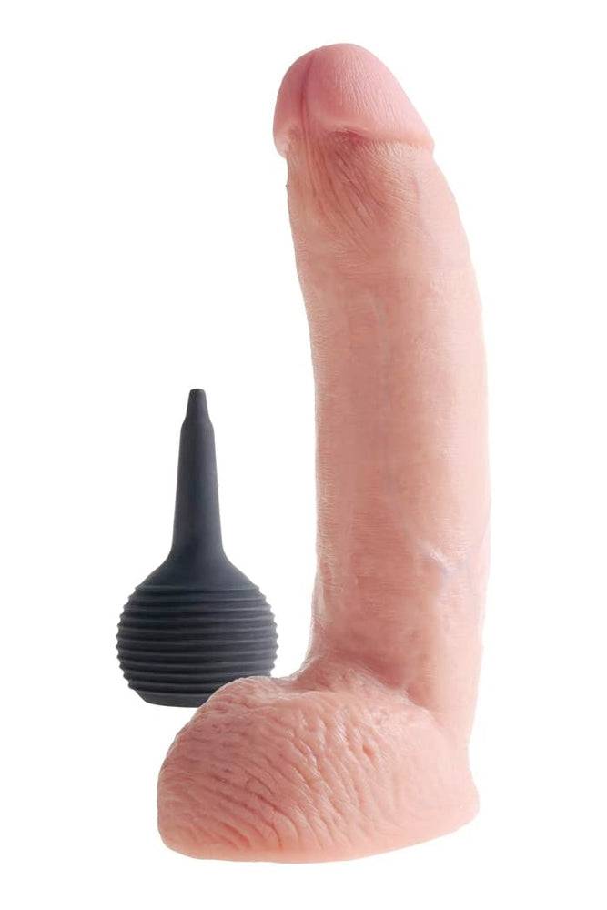 Pipedream - King Cock - Squirting Realistic Cock with Balls - 9 inch - Beige - Stag Shop