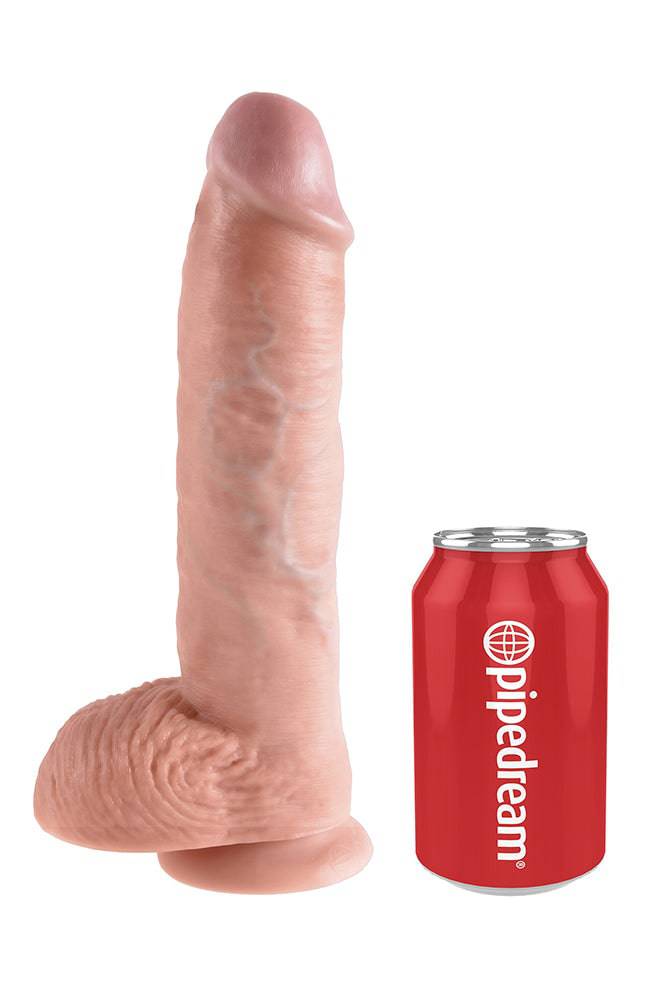 Pipedream - King Cock - Realistic Dildo with Balls - 10 inch - Beige - Stag Shop