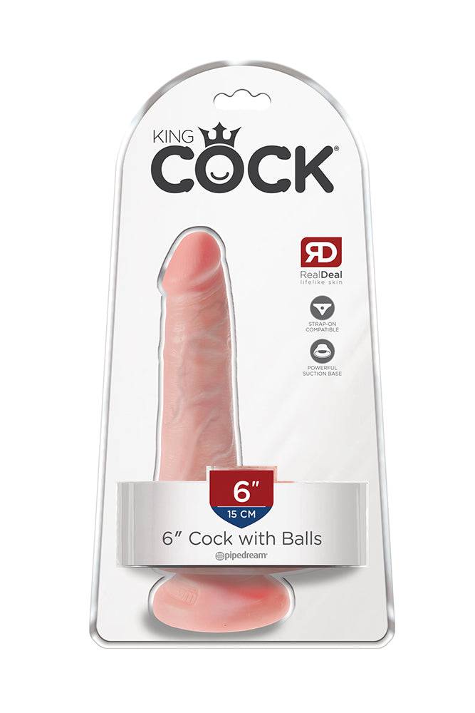 Pipedream - King Cock - Realistic Dildo with Balls - 6 inch - Beige - Stag Shop