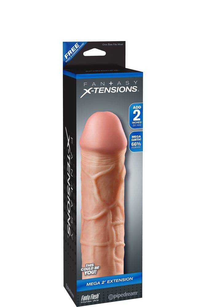 Pipedream - Fantasy X-tensions - Mega 2 Inch Penis Extension - Beige - Stag Shop