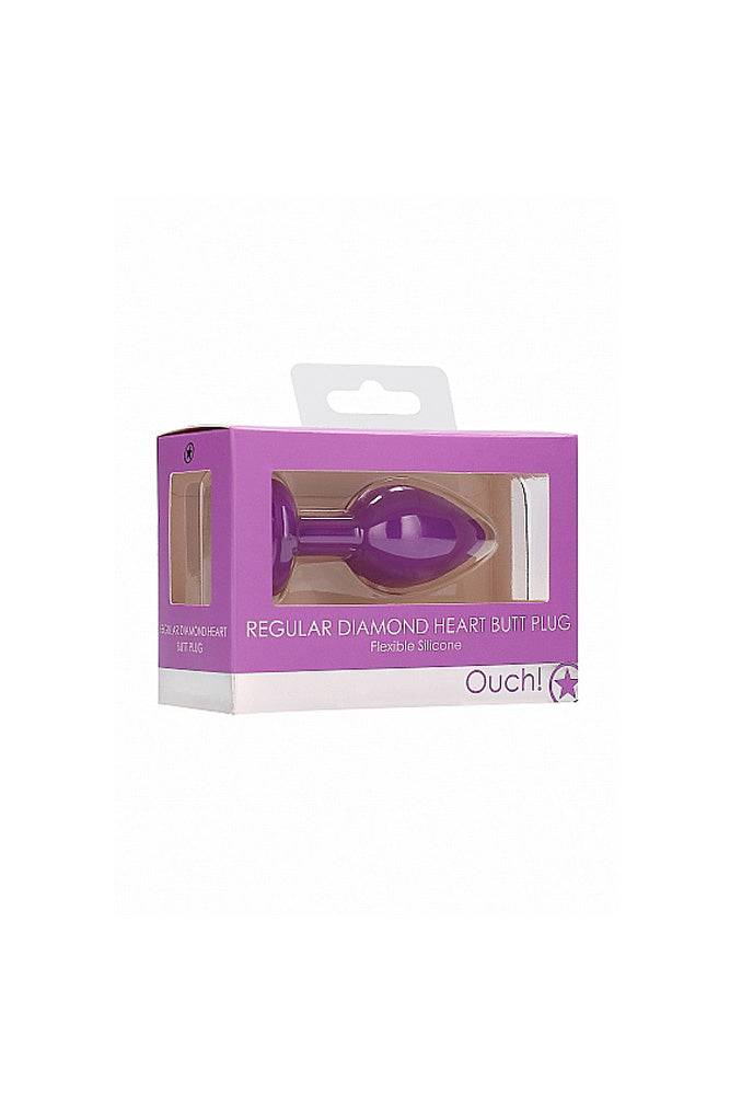 Ouch by Shots Toys - Diamond Heart Butt Plug - Assorted - Stag Shop