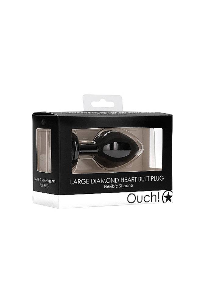 Ouch by Shots Toys - Diamond Heart Butt Plug - Assorted - Stag Shop