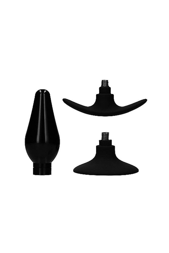 Ouch by Shots Toys - Interchangeable Butt Plug Set - Black - Stag Shop