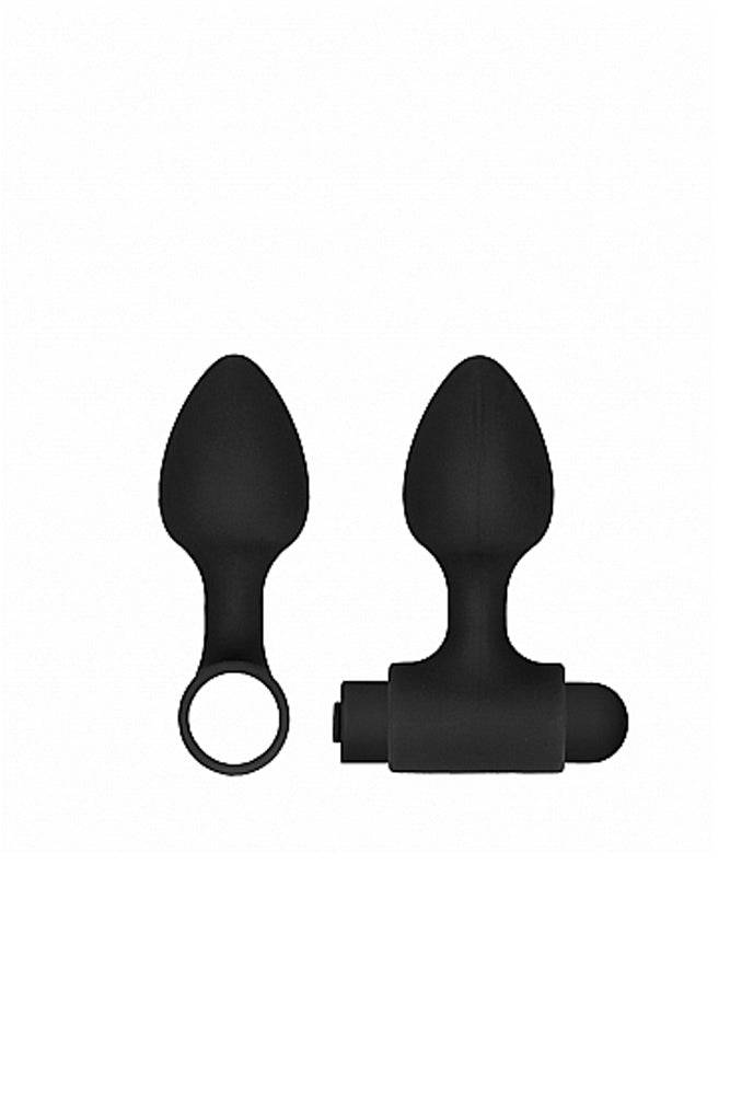 Ouch by Shots Toys - Rechargeable Vibrating Anal Set - Black - Stag Shop