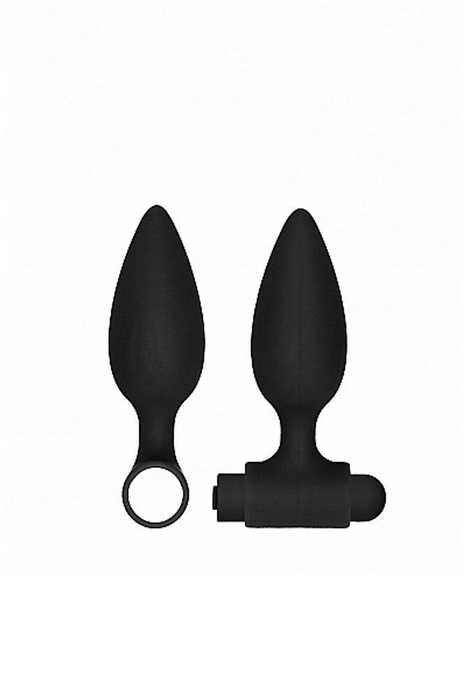 Ouch by Shots Toys - Rechargeable Vibrating Anal Set - Black - Stag Shop