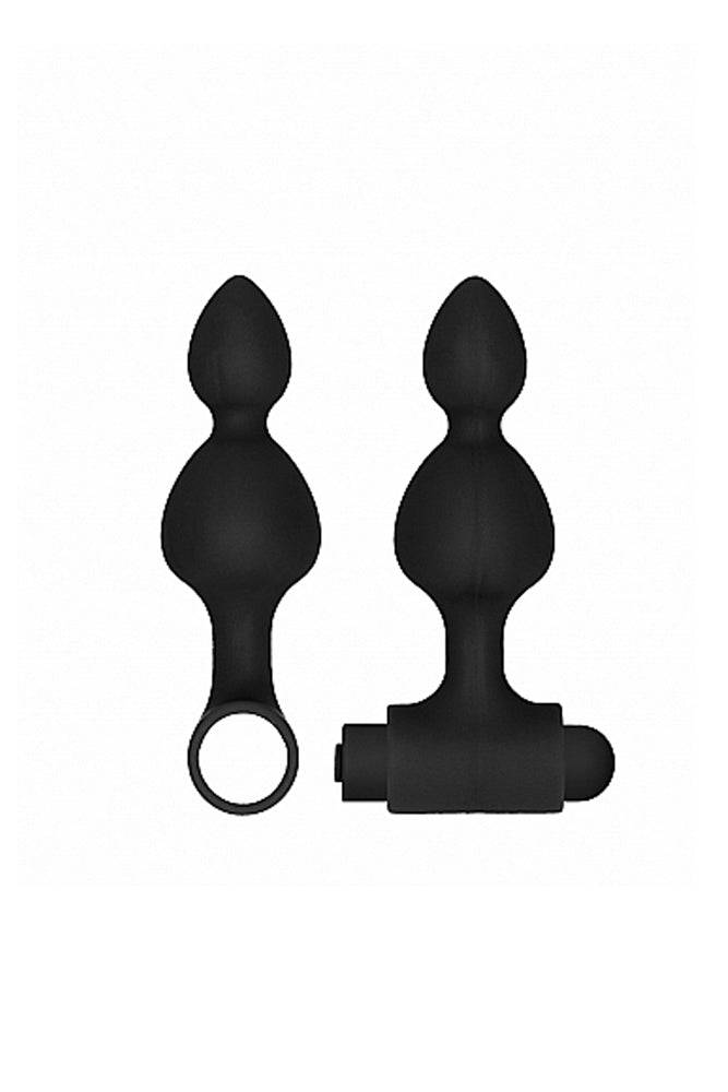 Ouch by Shots Toys - Rechargeable Vibrating Anal Set - Black - Stag Shop