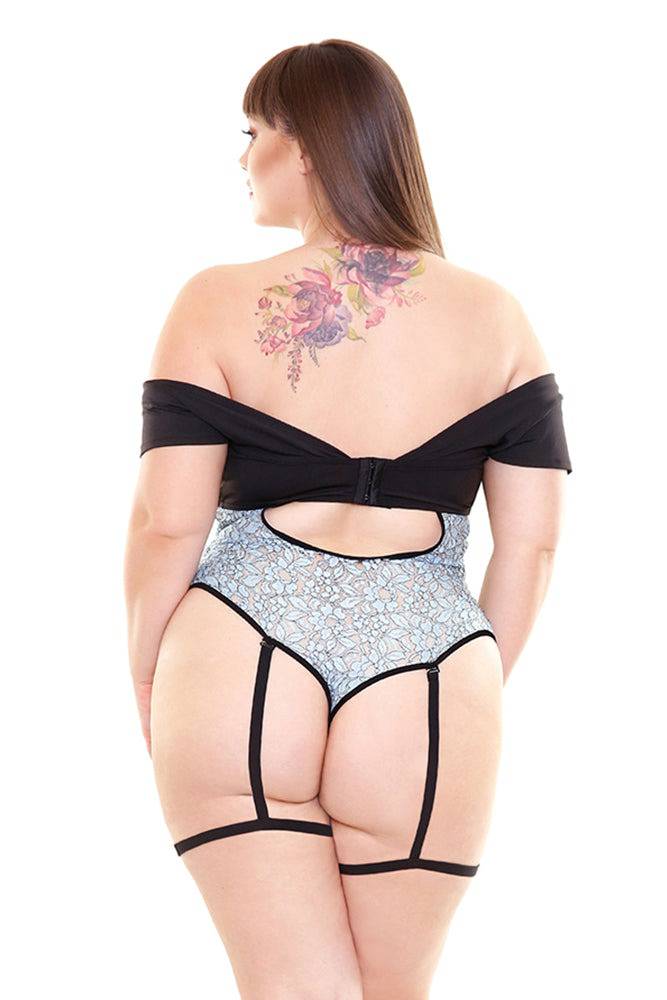 Fantasy Lingerie - P405 - Divina Teddy - Black/Blue - Stag Shop