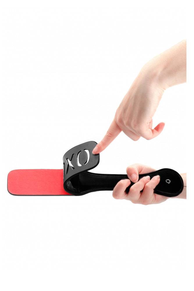 Ouch by Shots Toys - XOXO Paddle - Black/Red - Stag Shop