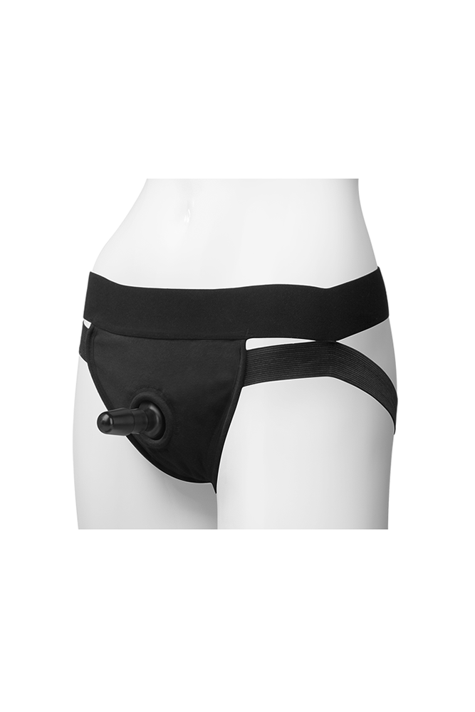 Vac-U-Lock by Doc Johnson - Panty Harness w/ Plug - Black - Stag Shop