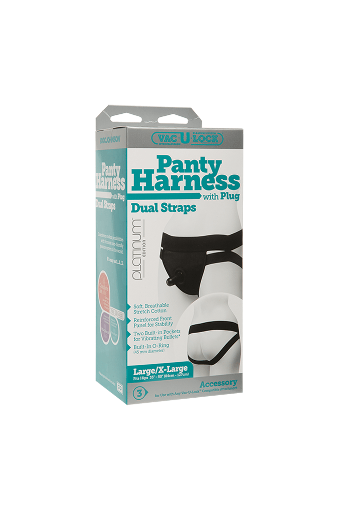 Vac-U-Lock by Doc Johnson - Panty Harness w/ Plug - Black - Stag Shop