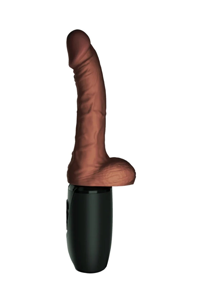 Pipedream - King Cock Plus - Thrusting Cock with Balls 7.5" - Brown - Stag Shop