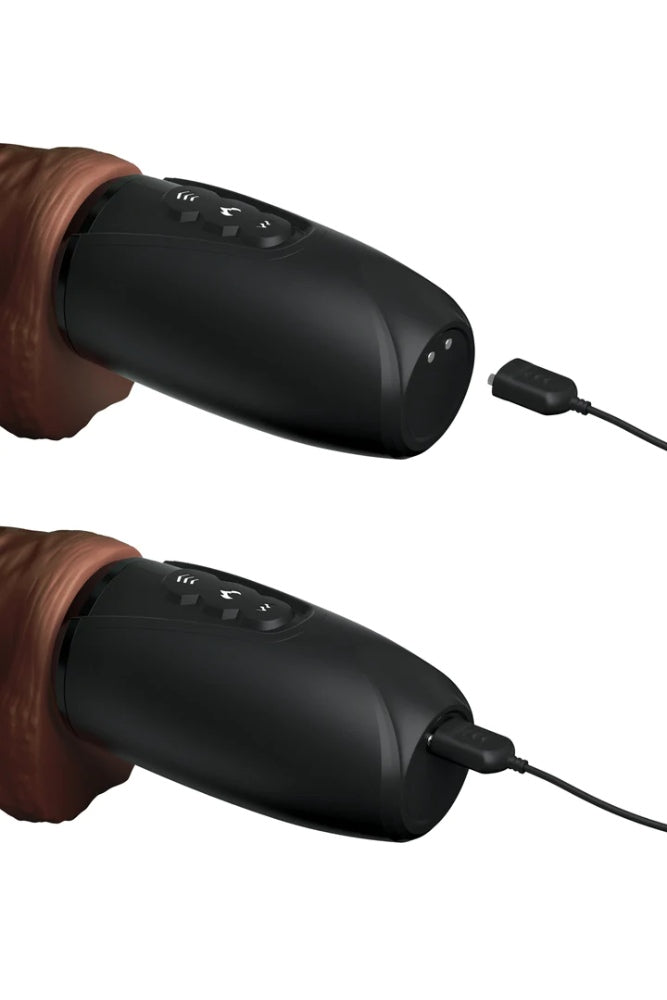 Pipedream - King Cock Plus - Thrusting Cock with Balls 7.5" - Brown - Stag Shop