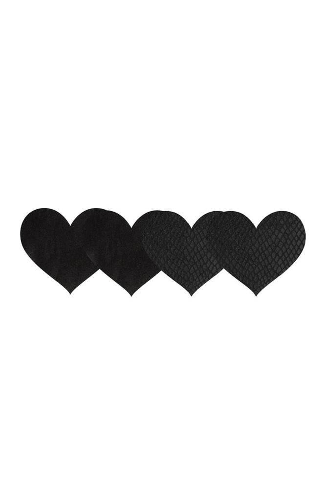 X-Gen - Peekaboos - Hearts Nipple Pasties - Black - Stag Shop