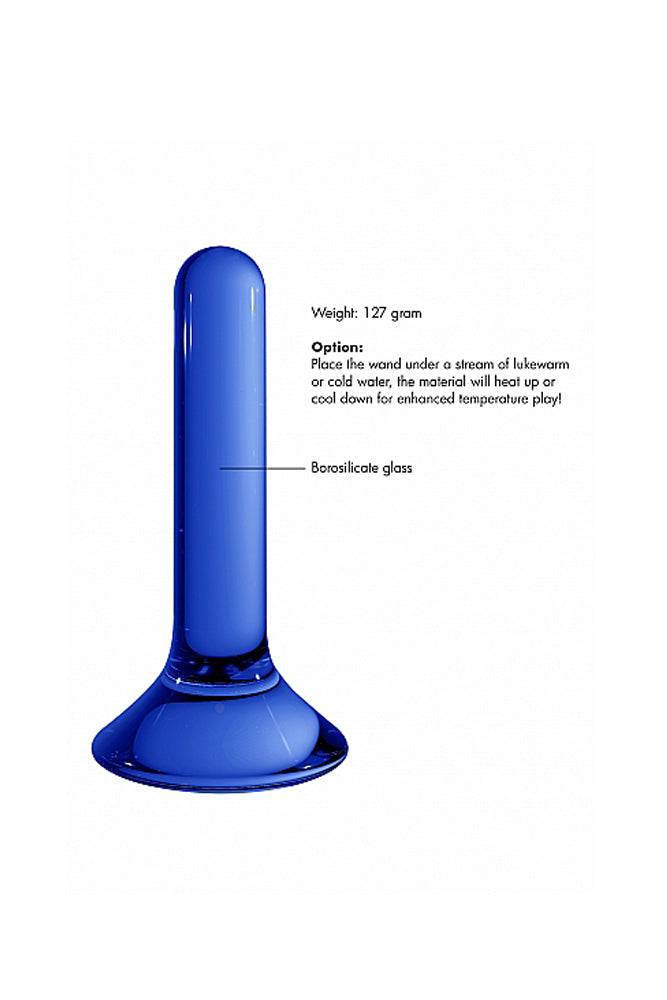 Shots Toys - Chrystalino - Pin Glass Butt Plug - Blue - Stag Shop